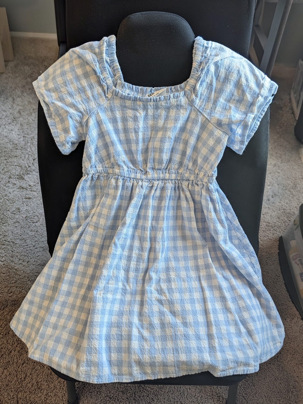 Cotton-On Girls Blue Checkered Dress